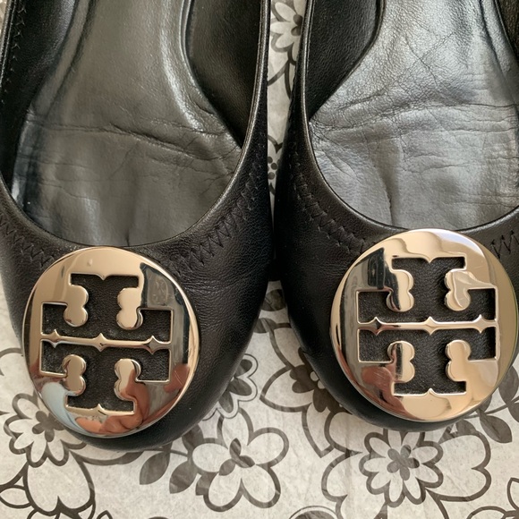 Tory Burch Reva Flats, Black, Size 7 - Picture 7 of 12